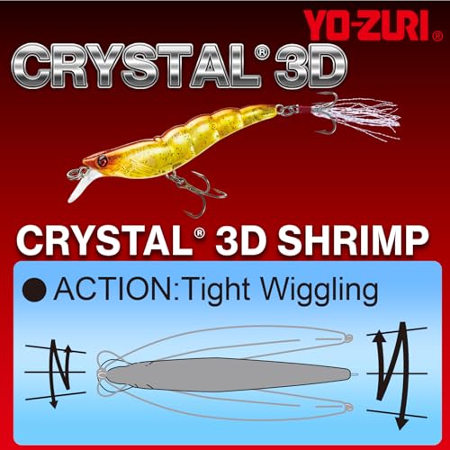Yo-Zuri R1162-HRT Crystal 3D Shrimp Slow Sinking Lure, Holographic Ultra Violet Rootbeer , 90mm 3-1/2" - Image 3