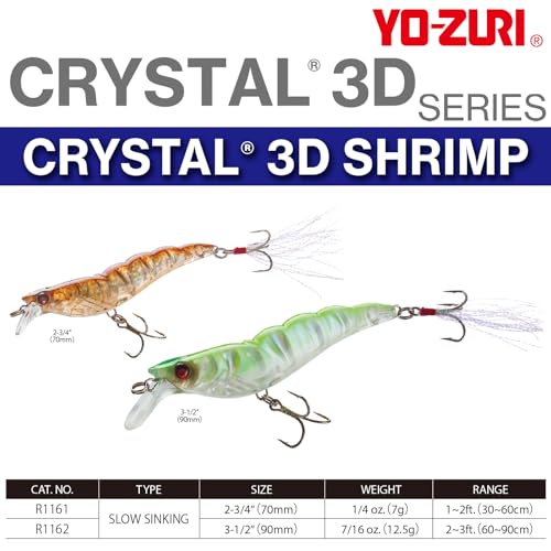 Yo-Zuri R1162-HRT Crystal 3D Shrimp Slow Sinking Lure, Holographic Ultra Violet Rootbeer , 90mm 3-1/2" - Image 2