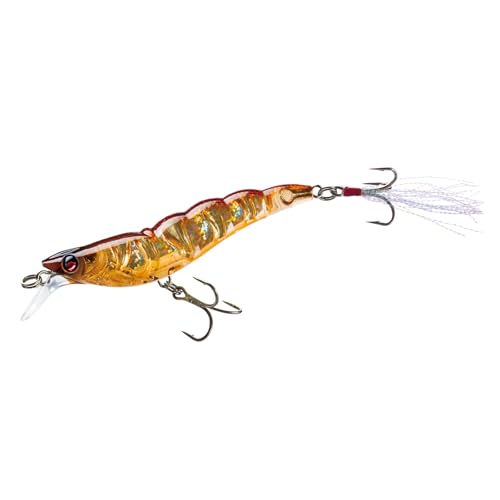 Yo-Zuri R1162-HRT Crystal 3D Shrimp Slow Sinking Lure, Holographic Ultra Violet Rootbeer , 90mm 3-1/2" - Image 1