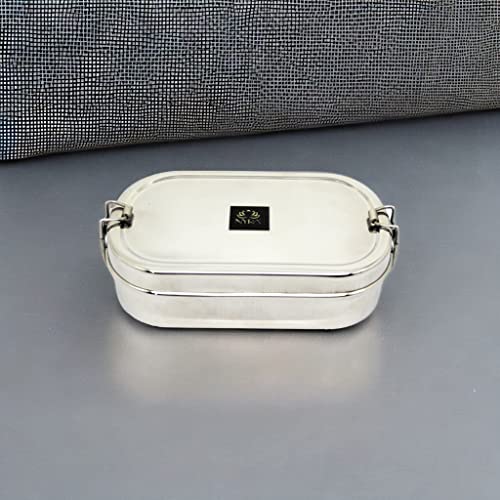 NYRA® Stainless Steel Food Pack Lunch Box for School/Office Tiffin with Locking Clip for Kids/Adults (Veg Box Included) - Rectangle - Image 4