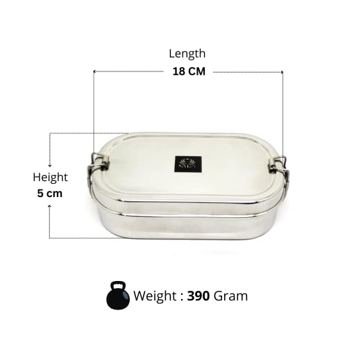 NYRA® Stainless Steel Food Pack Lunch Box for School/Office Tiffin with Locking Clip for Kids/Adults (Veg Box Included) - Rectangle - Image 3