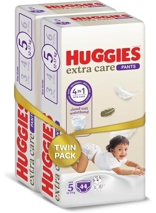 HUGGIES Extra Care Culottes Size 5 12 17 Kg Twin Jumbo Pack 88 Diaper Pants - Image 2