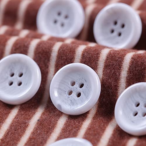 MASONEE 80 Large 3/4 inch Round Resin Buttons for Sewing - Crafts & Clothing - 4 Hole Flatback Coat & Shirt Sweater Buttons - White Plastic - 20mm - Bulk - Image 4