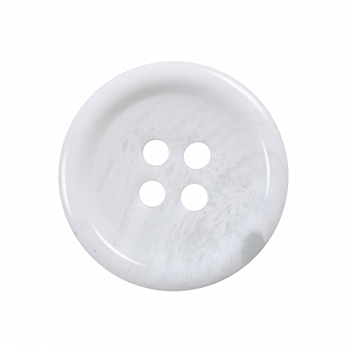 MASONEE 80 Large 3/4 inch Round Resin Buttons for Sewing - Crafts & Clothing - 4 Hole Flatback Coat & Shirt Sweater Buttons - White Plastic - 20mm - Bulk - Image 1