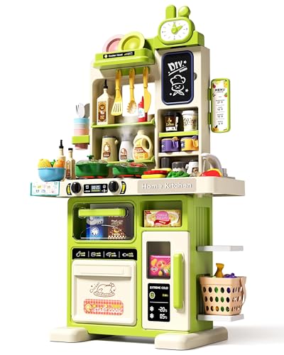 STACTCUTE 338IN 70PCS Kids Kitchen Playset with Sound Light Cooking Stove with Steam Play Sink and Toy Kitchen Accessories Pretend Kitchen Play Food Toys for Kids Boys Girls Toddler Play Kitchen Set - Image 1