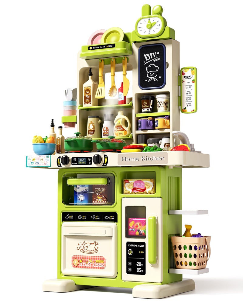 STACTCUTE 338IN 70PCS Kids Kitchen Playset with Sound Light Cooking Stove with Steam Play Sink and Toy Kitchen Accessories Pretend Kitchen Play Food Toys for Kids Boys Girls Toddler Play Kitchen Set - Image 3