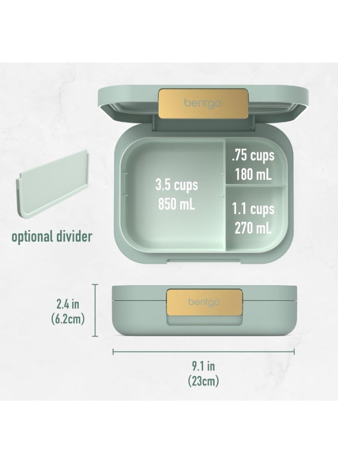 Bentgo - Modern - Leak Proof, Versatile 4 - Compartment Bento - Style Lunch Box, Ergonomic Design With Matte Finish, Ideal For On - The - Go - Balanced Eating For Adults And Teens - Bpa Free - Mint Green - Image 1