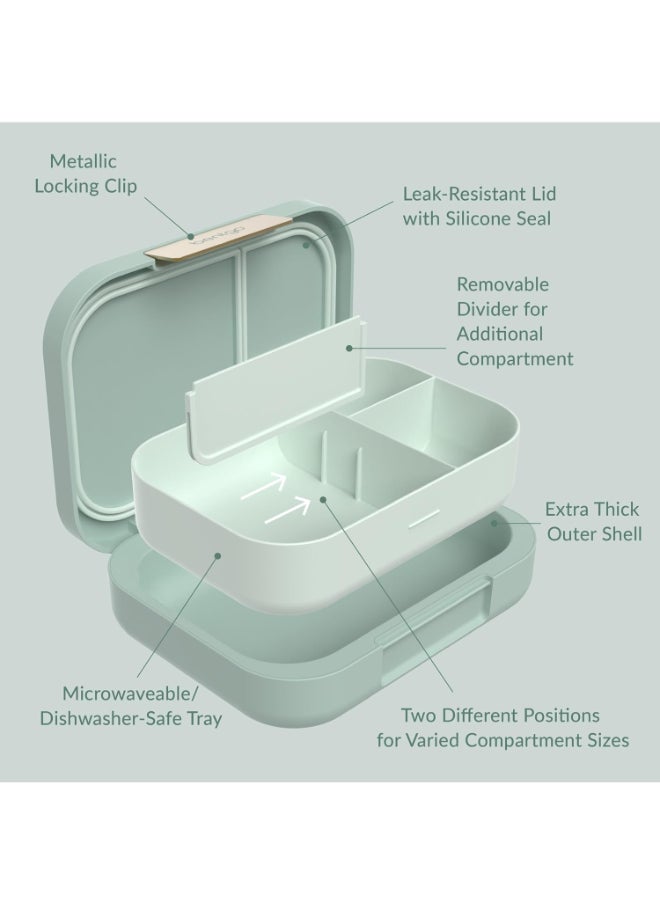 Bentgo - Modern - Leak Proof, Versatile 4 - Compartment Bento - Style Lunch Box, Ergonomic Design With Matte Finish, Ideal For On - The - Go - Balanced Eating For Adults And Teens - Bpa Free - Mint Green - Image 1