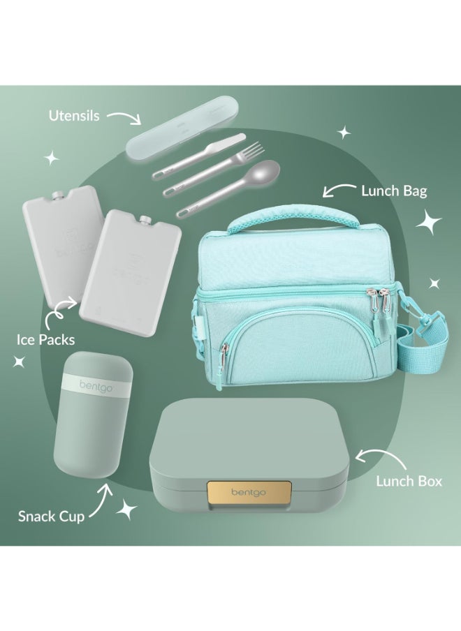 Bentgo - Modern - Leak Proof, Versatile 4 - Compartment Bento - Style Lunch Box, Ergonomic Design With Matte Finish, Ideal For On - The - Go - Balanced Eating For Adults And Teens - Bpa Free - Mint Green - Image 1