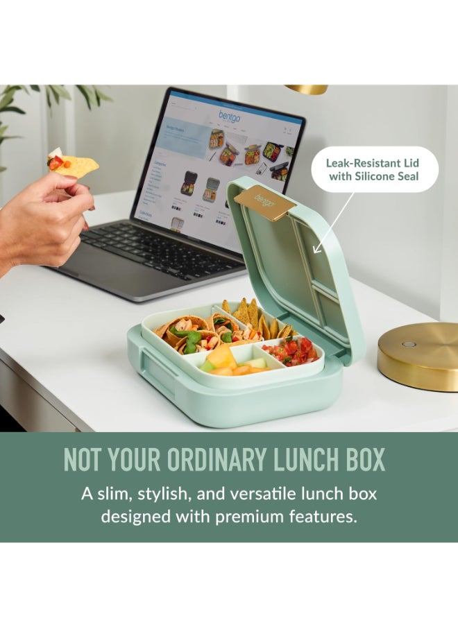 Bentgo - Modern - Leak Proof, Versatile 4 - Compartment Bento - Style Lunch Box, Ergonomic Design With Matte Finish, Ideal For On - The - Go - Balanced Eating For Adults And Teens - Bpa Free - Mint Green - Image 1