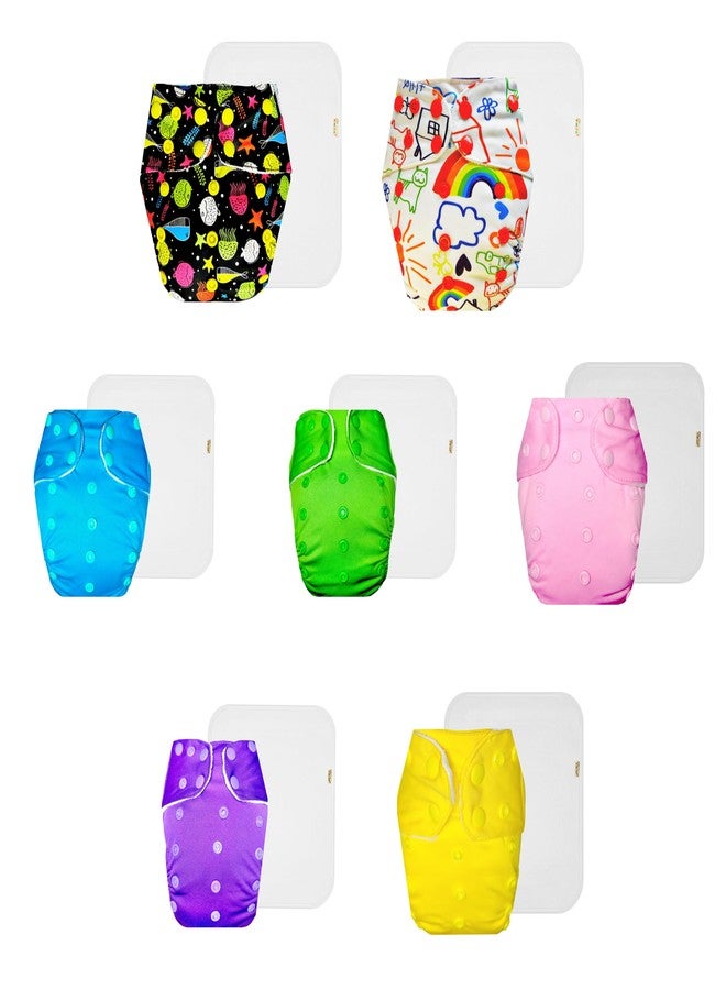 حفاضات دمبلدو القماشية الممتازة مع حشوة قطنية (عبوة من 7) | ملائمة تمامًا | مانعة للتسرب | سهلة التنظيف | مثالية للأطفال الصغار | من 3 أشهر إلى 3 سنوات | للجنسين - Image 1
