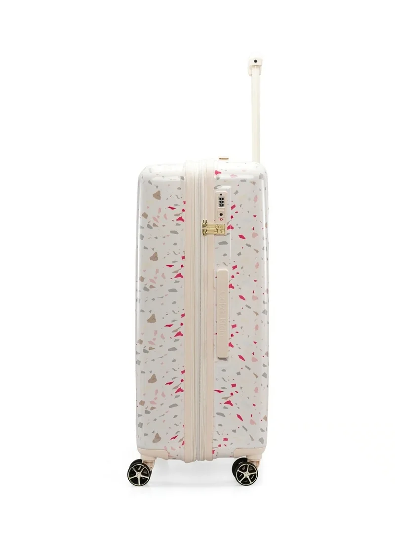 CALVIN KLEIN TERRAZZO ISLAND HS Hardside Spinner Luggage On Wheels, Ultra Lightweight ABS, 4 Double Wheels