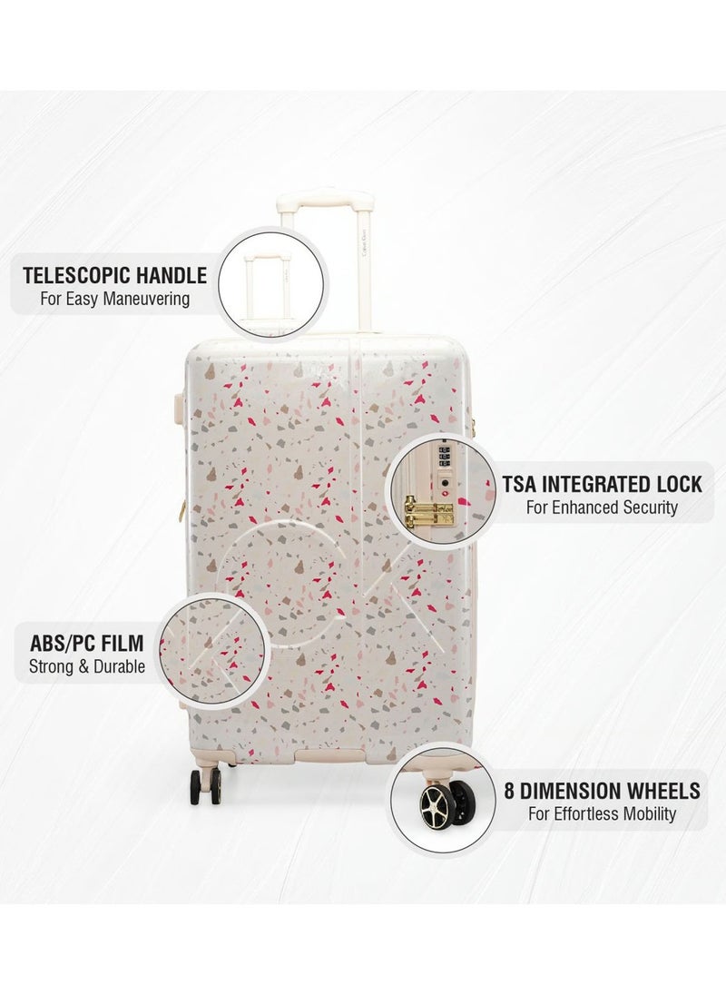 CALVIN KLEIN - TERRAZZO ISLAND HS Hardside Spinner Luggage On Wheels, Ultra Lightweight ABS, 4 Double Wheels - Image 1
