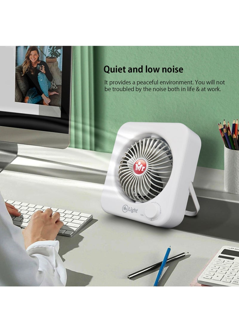 Mr. Light Rechargeable Auto Oscillating Fan 2 Ways Placement Auto Shut Off 6.8W Bedroom, Kitchen, Desktop Fan - Image 4