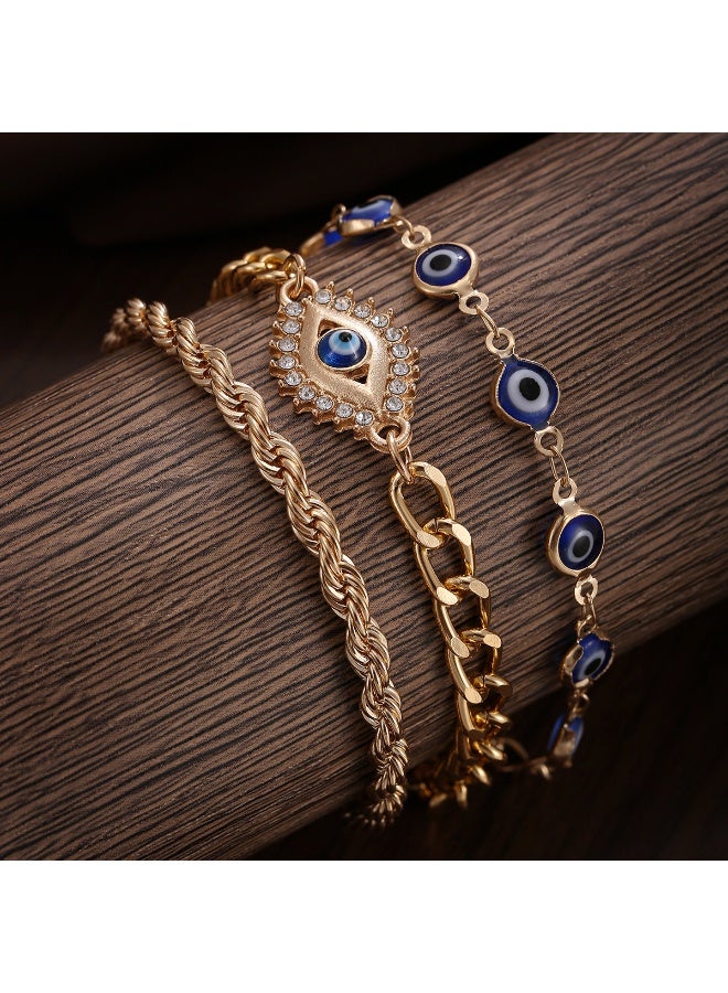Ucanbe Evil Eye Bracelet Set – Alloy Twisted Chain Minimalist Fashion Hand Jewelry - Image 5