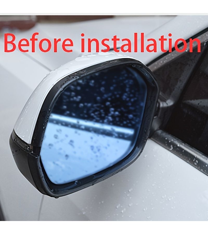 2 Pcs Car Side Mirror Rain Guards Thickened Carbon Fiber Visors Universal Fit Water Repellent Clear Visibility - Image 5