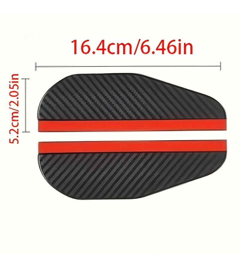 2 Pcs Car Side Mirror Rain Guards Thickened Carbon Fiber Visors Universal Fit Water Repellent Clear Visibility - Image 2