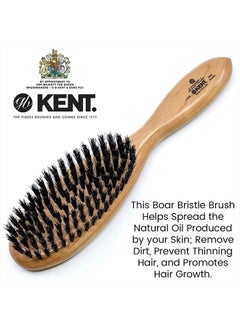 KENT Kent LC22 Finest Hair Brushes for Women Detangler Dry Brush Made of Cherrywood - Boar Bristle Oval Hairbrush for Medium to Thick Hair All Lengths - Salon Style Straightening Pure Wood Brush from Kent  - Image 3