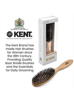 KENT Kent LC22 Finest Hair Brushes for Women Detangler Dry Brush Made of Cherrywood - Boar Bristle Oval Hairbrush for Medium to Thick Hair All Lengths - Salon Style Straightening Pure Wood Brush from Kent  - Image 5