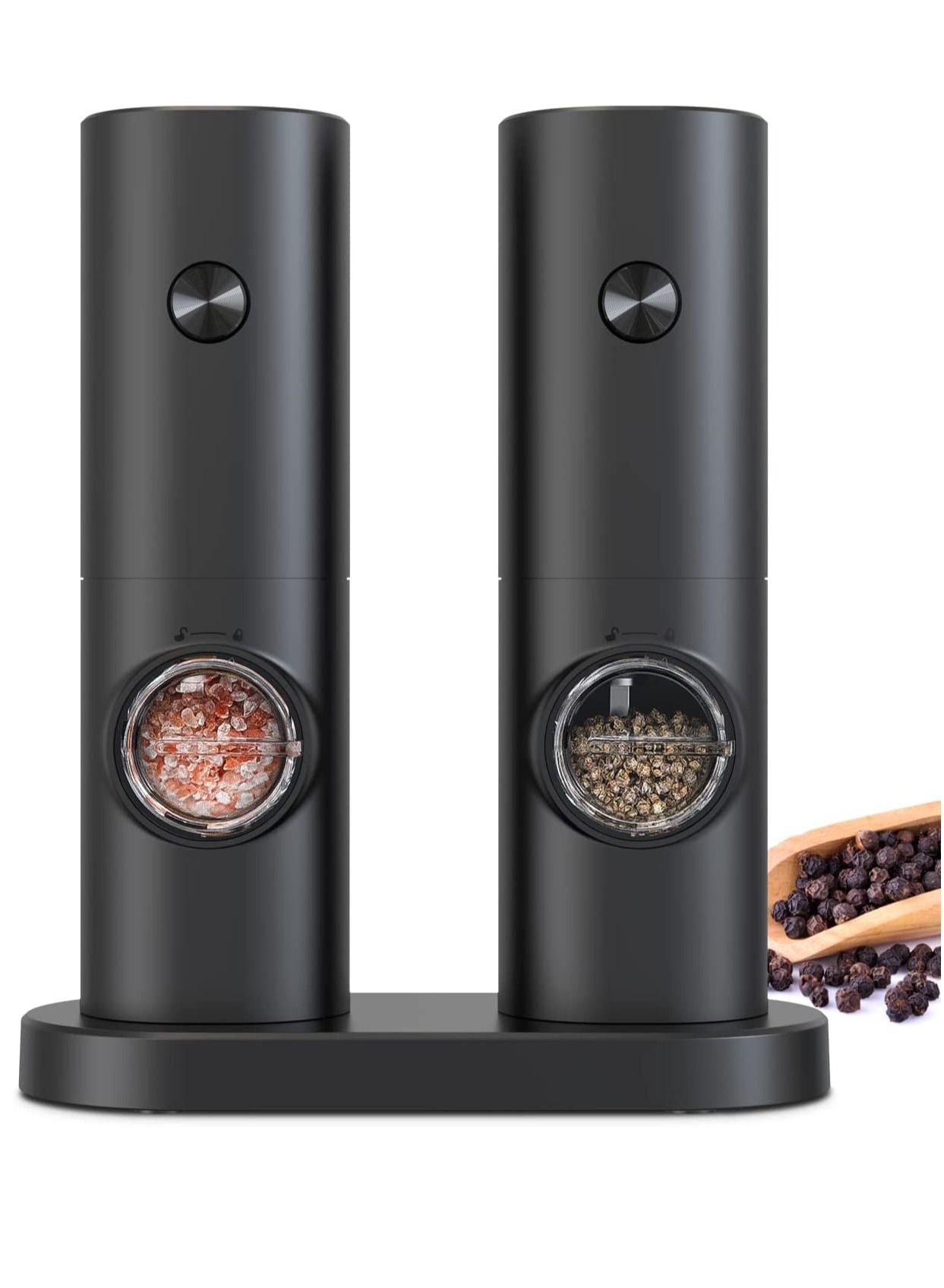 Electric Salt And Pepper Grinder LED Indicator Adjustable Coarseness