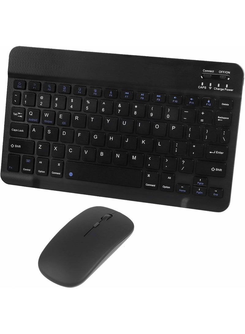 MUNTAQI Bluetooth Wireless Keyboard and Mouse Combo – 2.4GHz USB Rechargeable Slim Keyboard Lightweight Quiet Mouse for PC, Laptop, Windows, Mac – Portable Silent Typing Set for Office/Home Use - Image 1