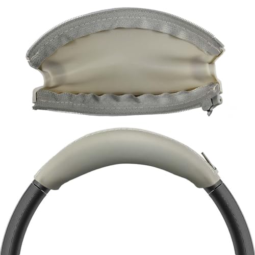 Adhiper Silicone Sweat Headband Cover for Sony WH1000XM4 WHCH720N WHXB910N ULT WEAR Washable Zipped Dustproof Headband Cover Protector for Soundcore Space Q45 Life Q30 Q20 Off White - Image 1