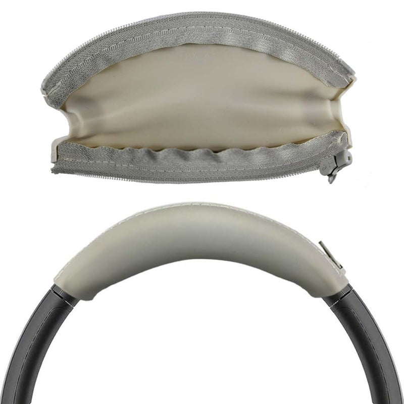 Adhiper Silicone Sweat Headband Cover for Sony WH1000XM4 WHCH720N WHXB910N ULT WEAR Washable Zipped Dustproof Headband Cover Protector for Soundcore Space Q45 Life Q30 Q20 Off White - Image 2