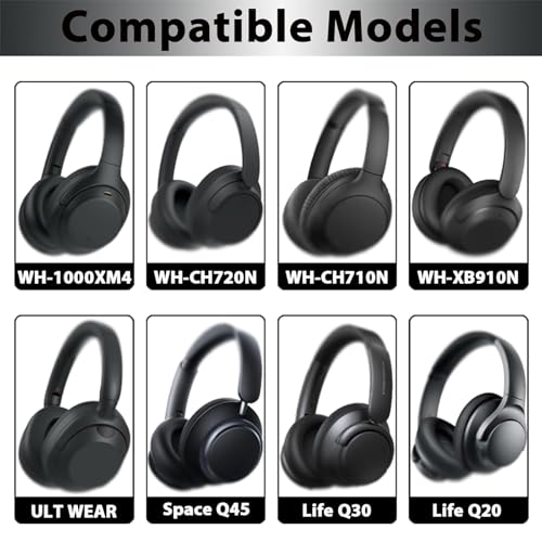 Adhiper Silicone Sweat Headband Cover for Sony WH1000XM4 WHCH720N WHXB910N ULT WEAR Washable Zipped Dustproof Headband Cover Protector for Soundcore Space Q45 Life Q30 Q20 Off White - Image 3