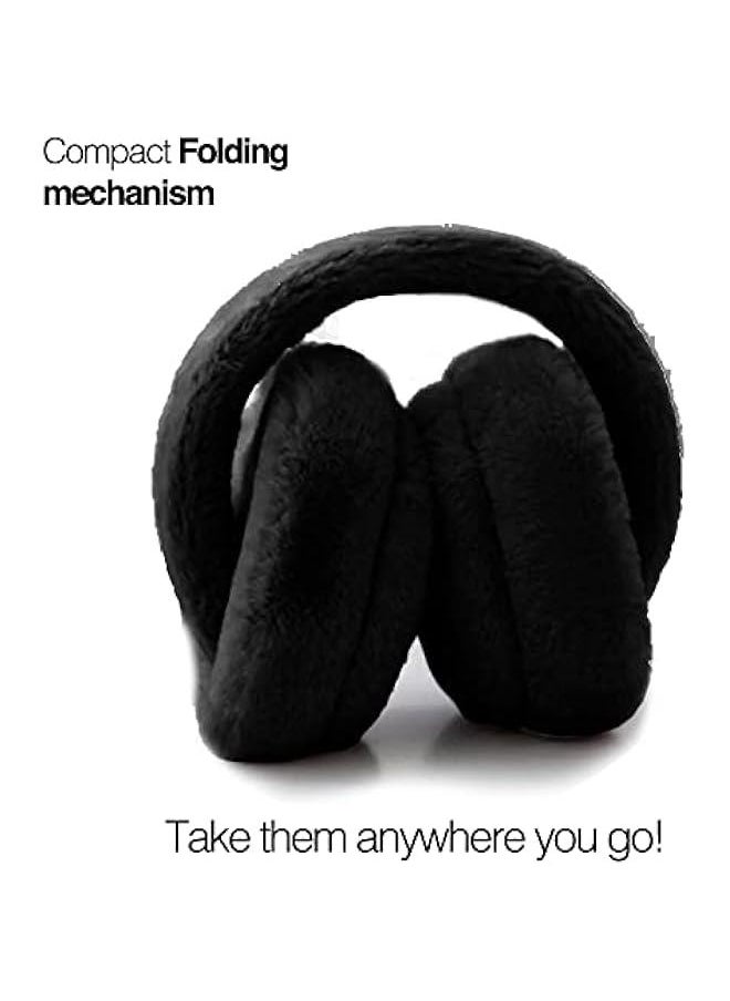 Wireless Bluetooth 5.0 Rechargeable Over The Ear Headphone Earmuffs with Extra Soft and Warm Fabric, Microphone