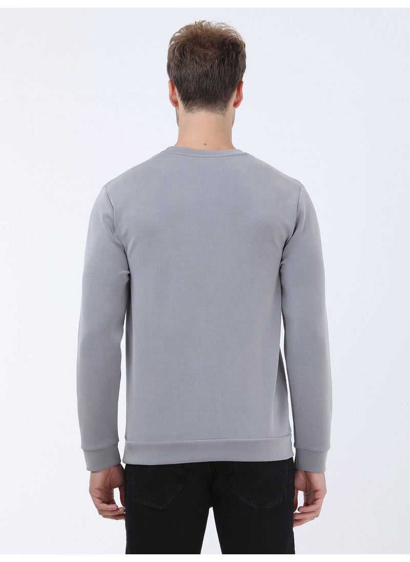 Kip - Grey Crew Neck Printed Sweatshirt - Image 1