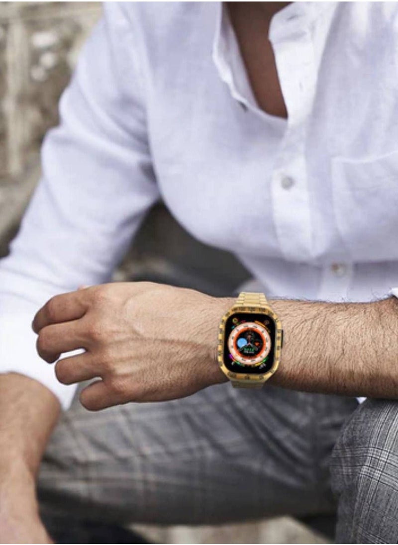 CAVIAR ساعة أبل الترا - 49 ملم - هيكل من الستانلس ستيل - طقم معدني فاخر وحصري لسلسلة iWatch - إطار معدني فضي  - Image 4