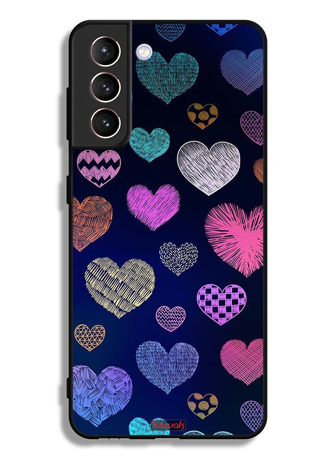 Tolwak Samsung Galaxy S21 Plus 5G Protective Case Cover Dhaga Hearts Pattern - Image 3