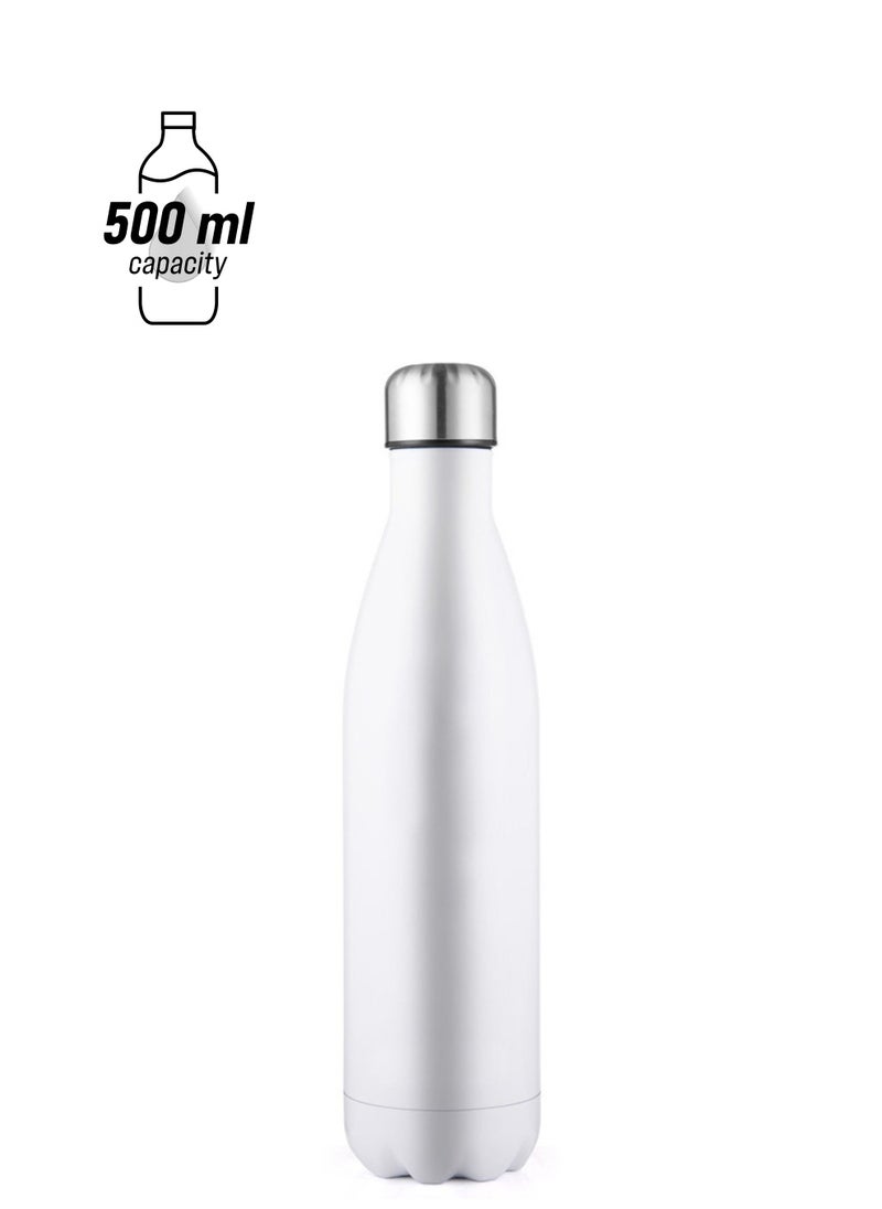COOLBABY 17oz/500ML Stainless Steel Water Bottle Double Walled Sports Water Bottle Vacuum Insulated Cola Shape Travel Thermal Flask BPA Free