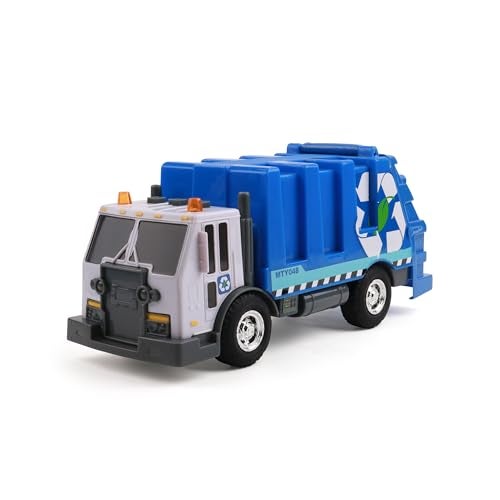 Mighty Fleet Rescue Force 12" Garbage Truck Toy – Realistic Lights & Sounds, Detachable Recycling Bin, Durable Free-Wheeling Design – Ages 3+ - Image 1