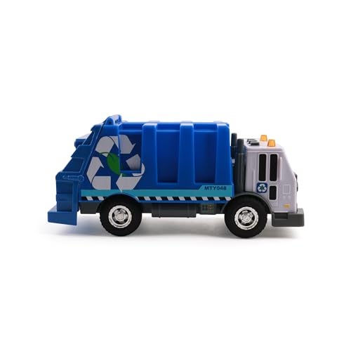 Mighty Fleet Rescue Force 12" Garbage Truck Toy – Realistic Lights & Sounds, Detachable Recycling Bin, Durable Free-Wheeling Design – Ages 3+ - Image 3
