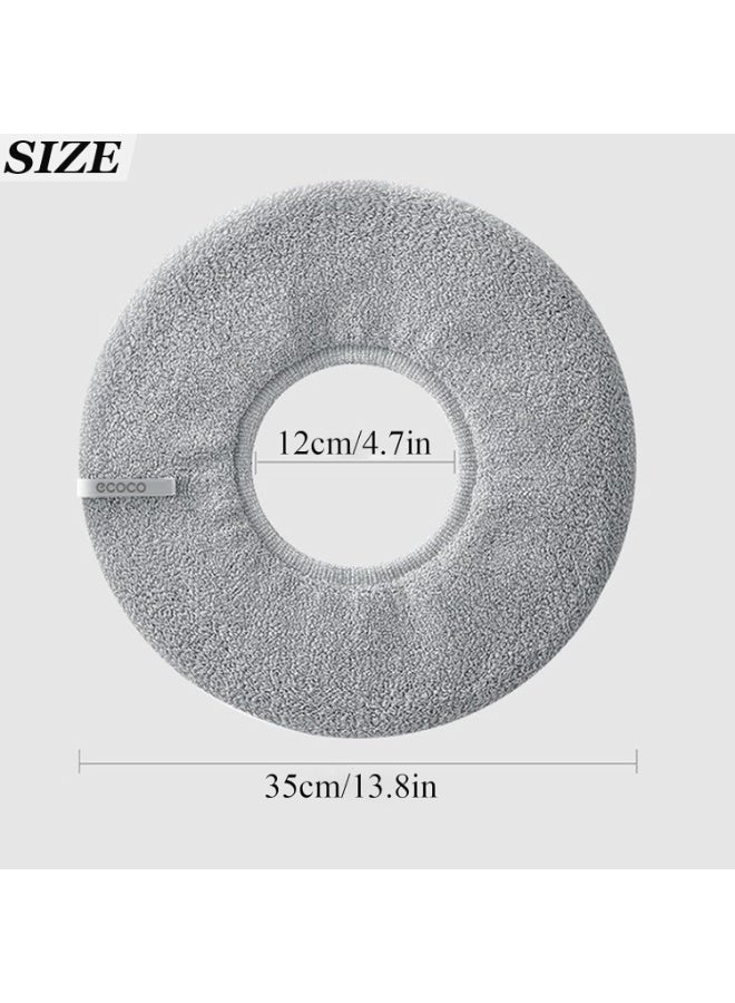 Relex Thicker Soft Bathroom Toilet Seat Cover Pad Warmer Toilet Seat Cushion Cover Stretchable Washable Fiber Cloth, Warm Toilet Seat Mat Easy Installation & Cleaning (Grey) - Image 2