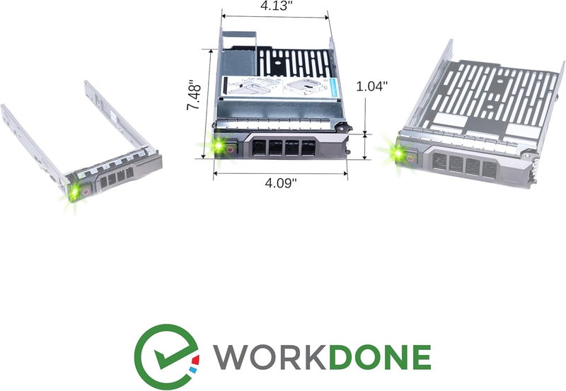 WORKDONE 6-Pack - 3.5" Hard Drive Caddy with 2.5" HDD Adapter - Compatible for Dell PowerEdge Selected 11-13th Gen. Servers - Manual - Front Sticker Labels - Screwdriver - Strong Tray Screws - Image 5