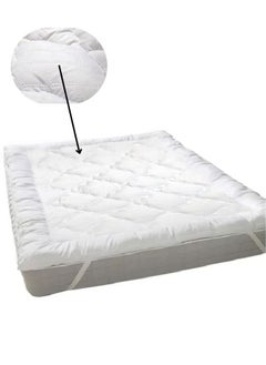 Generic One Layer Microfiber Mattress Topper 8 cm With Rubber Frame White 200x180cm  - Image 1