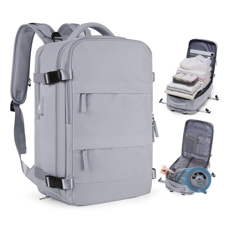 coofay Vacuum Backpack Travel with Pump Vacpack Travel Backpack with Vacuum System Mochila de Viaje Compresion al Vacio Easyvacpack Airbag Backpacks for Traveling Carry on Luggage - Image 1
