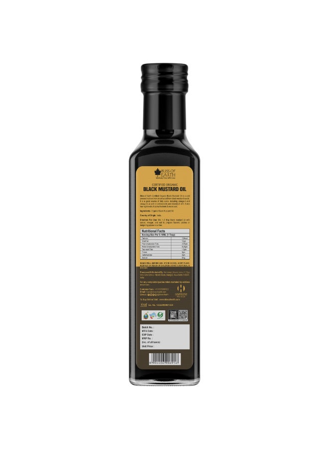 BLISS OF EARTH 500ML Certified Organic black Mustard Oil for Cooking & Hair Cold Pressed Hexane Free - Image 2