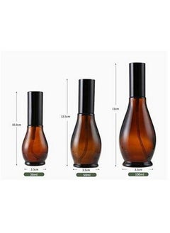 Elandy Elandy 2Pcs Empty Refillable Cucurbit Shaped Amber Glass Lotion Pump Bottles Portable Cosmetic Makeup Cream Lotion Container Vial Jar Dispenser With Black Pump Head and Cap(50ml/1.7oz)  - Image 4