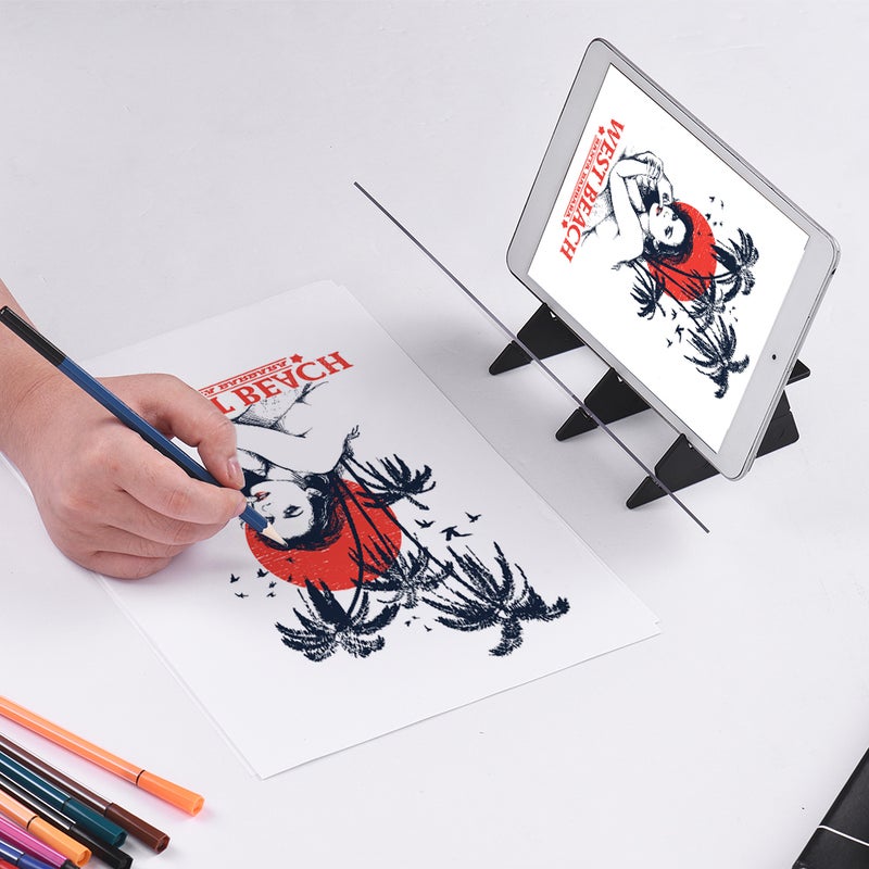 لوحة تتبع الرسم البصري المحمولة أداة رسم وتصوير لوحة نسخ رسوم متحركة بدون ظل متداخل جهاز عرض انعكاس صورة مرآة لعبة للمبتدئين للأطفال والطلاب والبالغين والفنانين والمبتدئين - Image 5