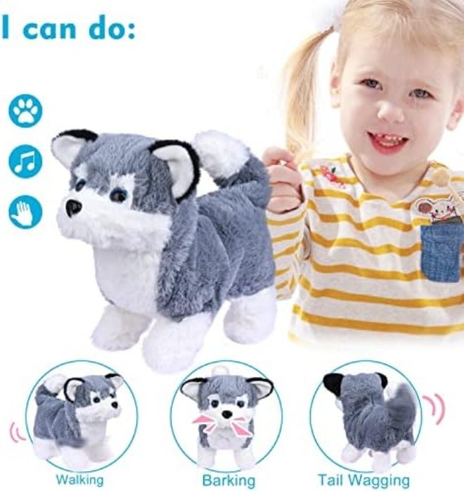 WorWoder Plush Saint Bernard Toy Puppy - Interactive Walking, Barking, Wagging Tail Dog for Kids - Image 5