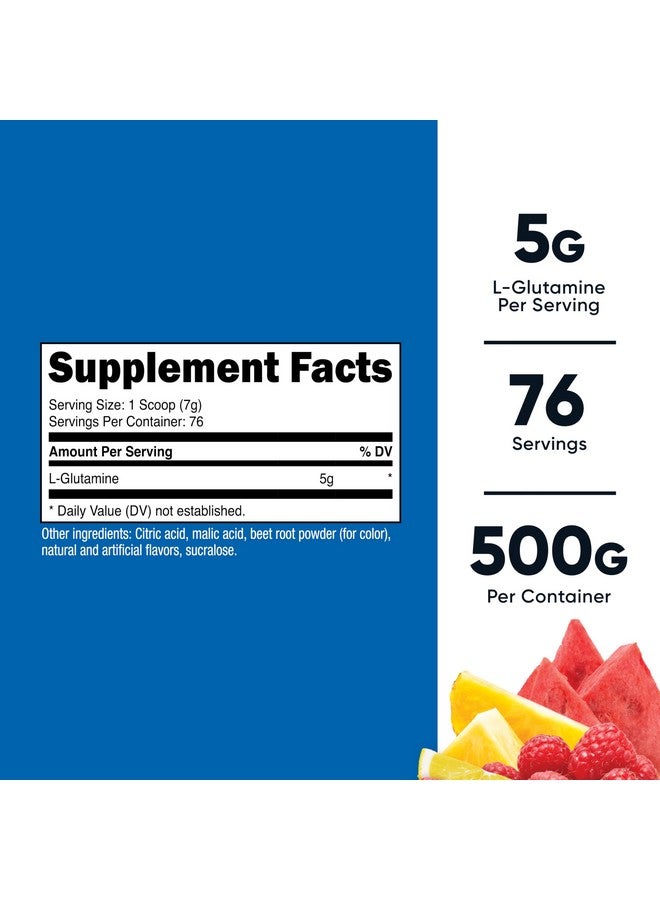 مسحوق إل-جلوتامين من نيوتريكوست ٥٠٠ جرام (بنكهة الفواكه) - Image 1