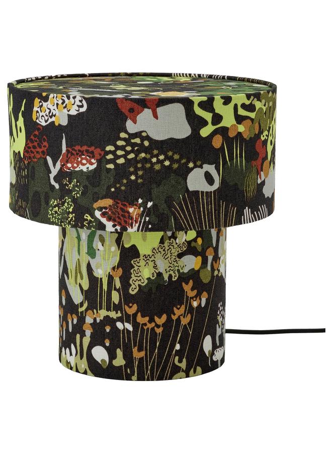 زبون مصباح طاولة، أسود متعدد الألوان/نسيج، 35 سم - Image 1
