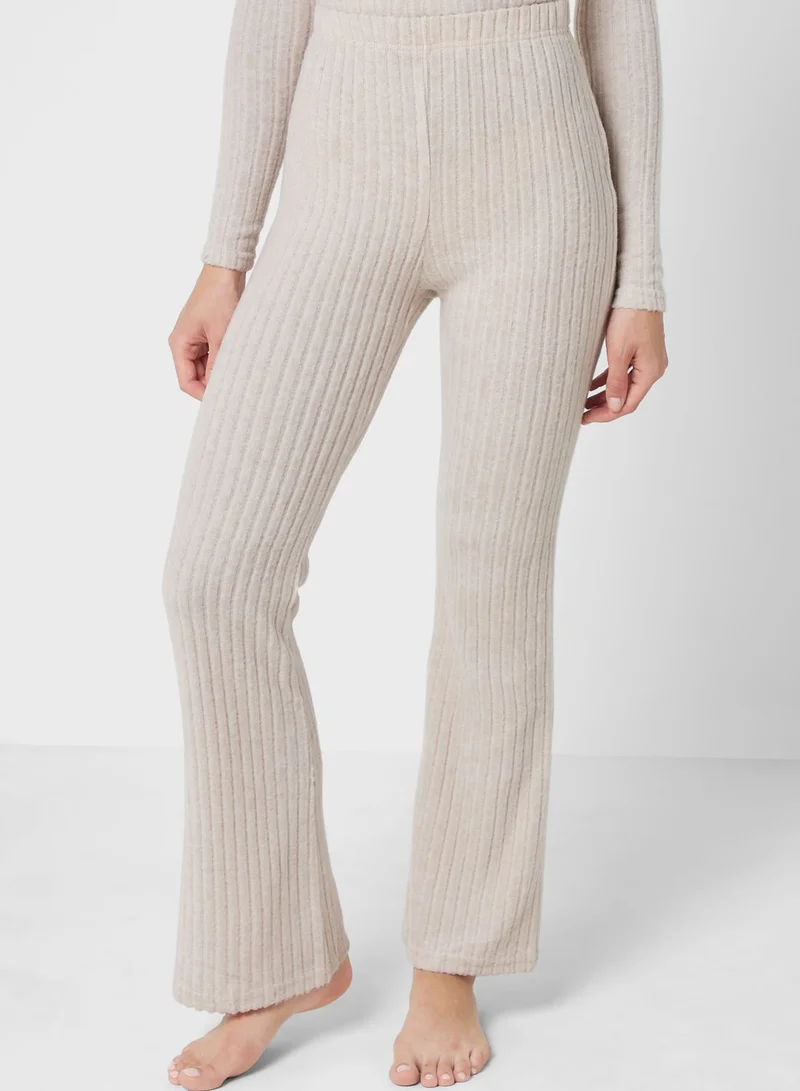 Ginger Ribbed Pyjama Pant Set