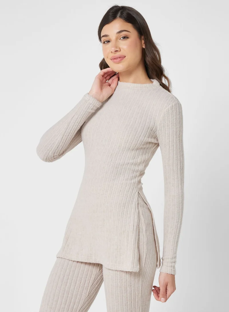 Ginger Ribbed Pyjama Pant Set