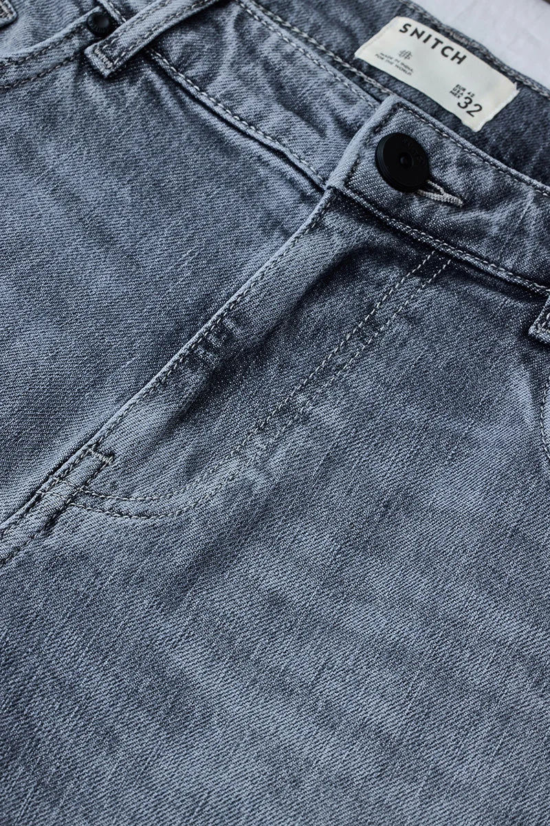 SNITCH Grey Bootcut Washed Jeans for Men | Best Price UAE