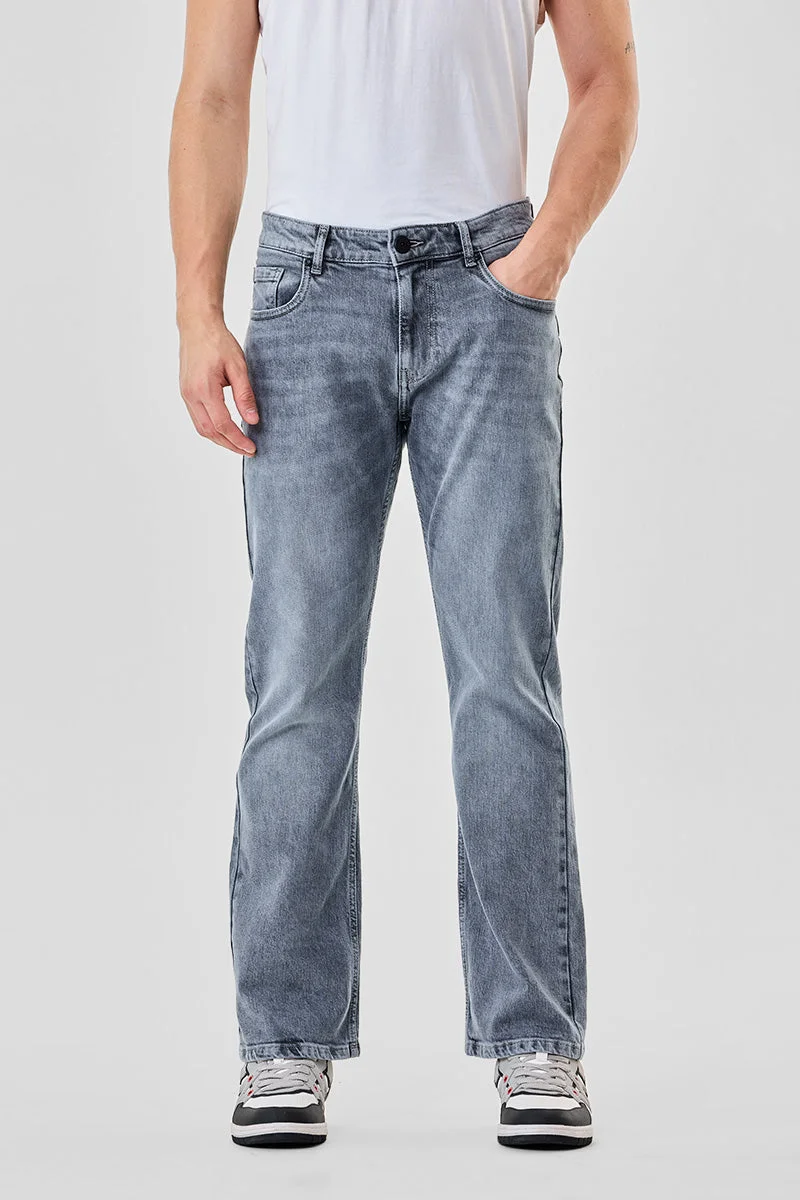 SNITCH Grey Bootcut Washed Jeans for Men | Best Price UAE