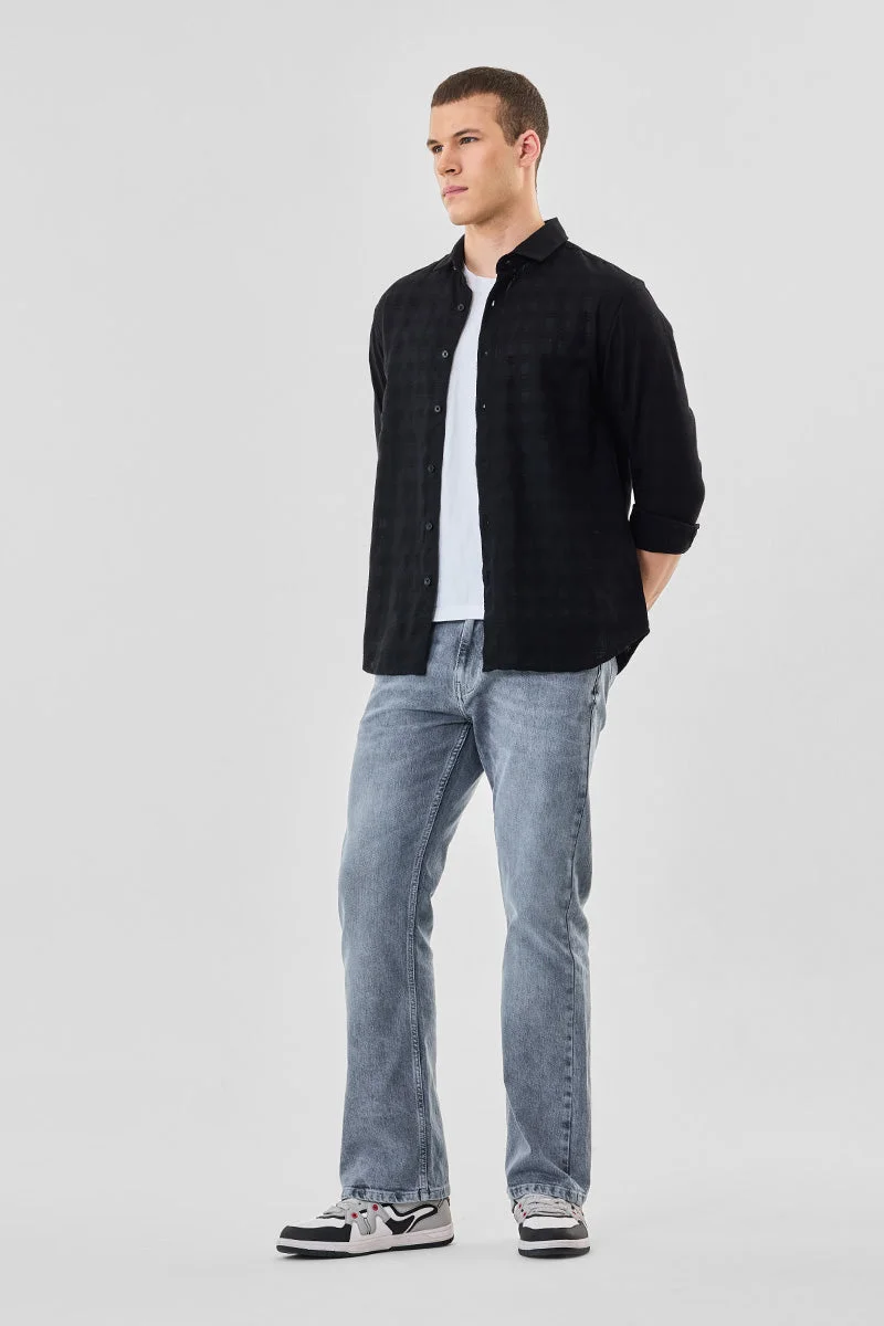 SNITCH Grey Bootcut Washed Jeans for Men | Best Price UAE